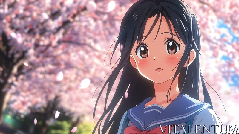 AI ART Springtime Sakura Anime Scene