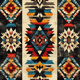 Symmetrical Aztec Ornament Art