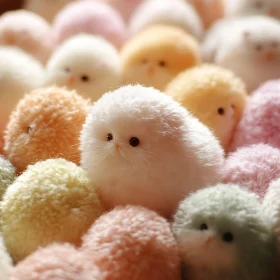 Collection of Fluffy Pastel Animals