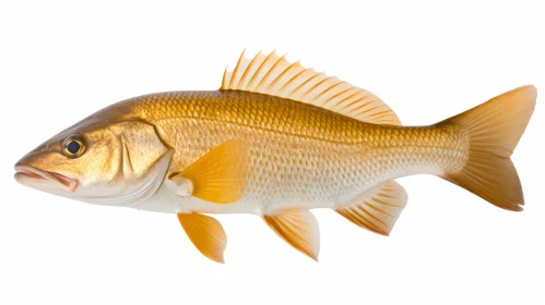 Golden Barra Naik Fish - Simplicity and Elegance in Monochromatic Palette