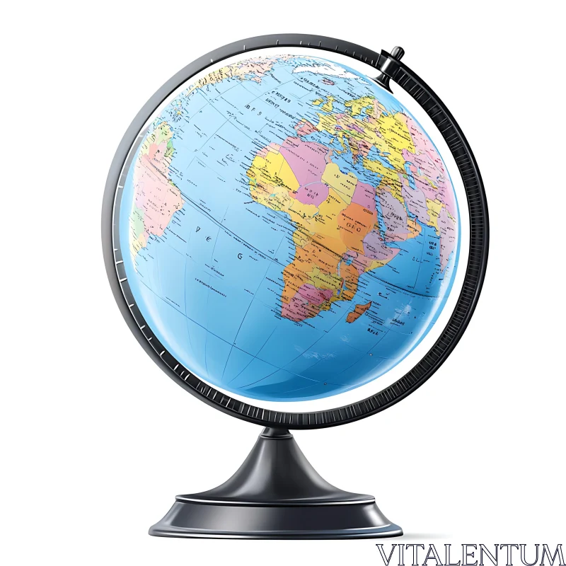 AI ART Colorful Desk Globe for Geography Enthusiasts