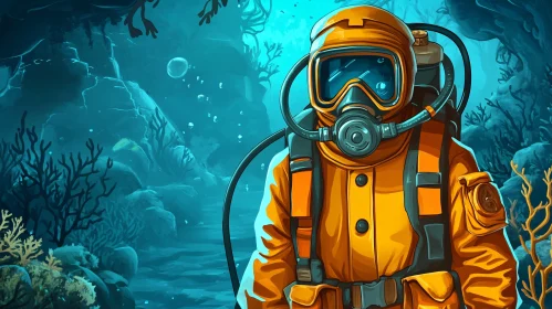 Oceanic Diver in Orange Suit