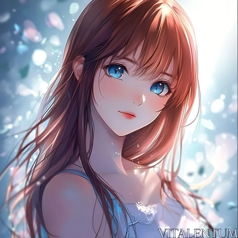 AI ART Anime Portrait of a Girl with Blue Eyes