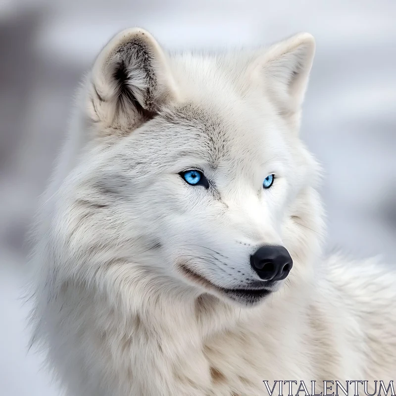 AI ART Arctic Wolf Portrait