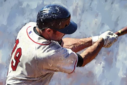 A Dynamic Baseball Athlete in Action  AI Generated Image