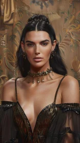 Fashionable Elegance: Kendall Jenner's Glamorous Portrait