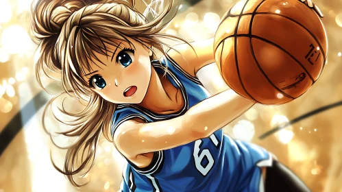 Dynamic Anime Basketball Action