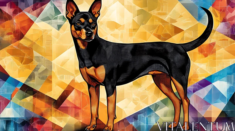 AI ART Colorful Geometric Dog Illustration