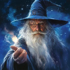 Mystical Wizard Casting a Spell