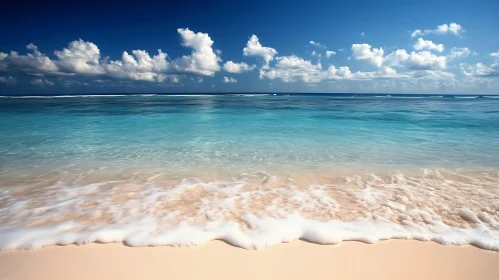 Coastal Calm: Waves on Sandy Beach