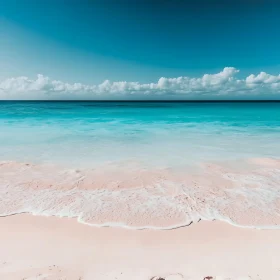 Seascape with Turquoise Water and Sandy Beach