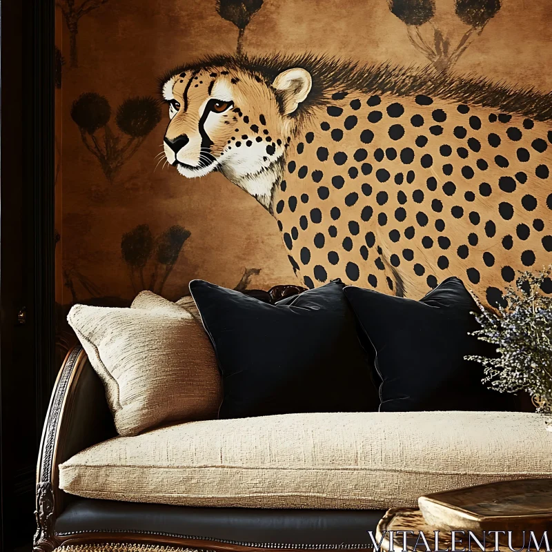 AI ART Wild Elegance Cheetah Decor