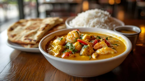 Seafood Curry Bowl with Accompaniments