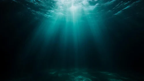 Underwater Light Rays: Ocean's Serenity