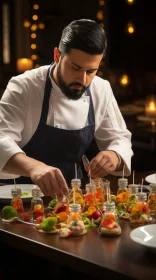 Exquisite Culinary Art: Chef in Action Amidst Extravagant Settings