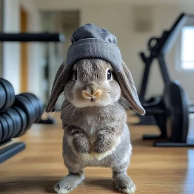 Whimsical Bunny in Gym Attire