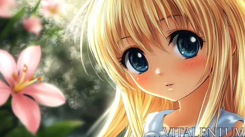 AI ART Ethereal Anime Girl in Blooming Garden