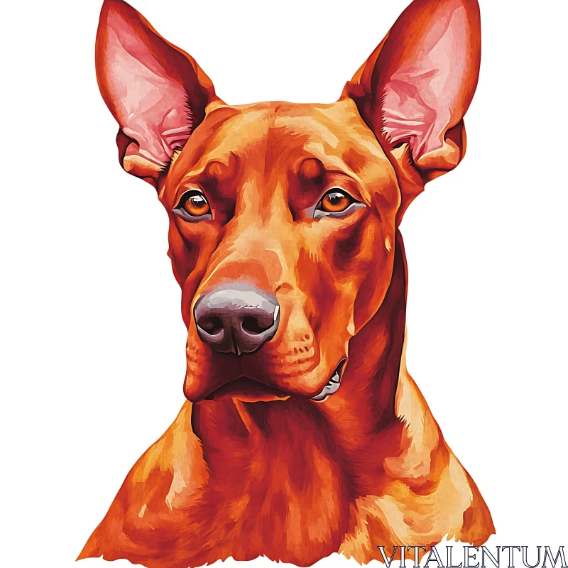 Detailed Artistic Dog Head Rendering AI Image