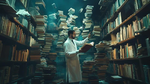 Enchanted Library with Scholar