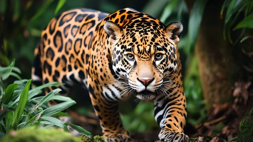 Wild Jaguar in Greenery