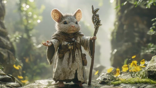 Mouse Wizard in the Woods