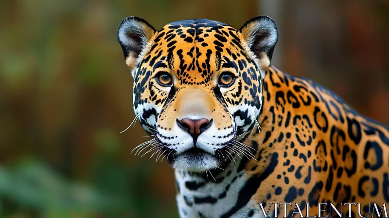 Jaguar Face Close-up: A Study in Spots AI Image