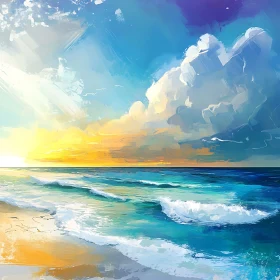 Coastal Serenity: A Seascape Painting