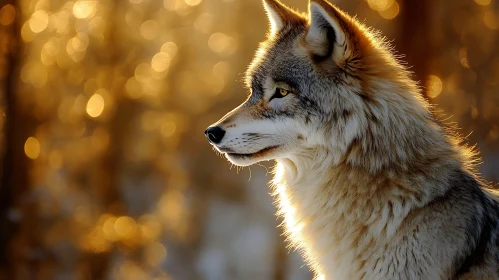 Wolf Profile in Sunlight