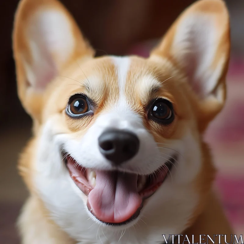 Happy Corgi Portrait | Smiling Dog Close-Up AI Image