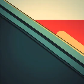Abstract Geometric Design with Teal and Red