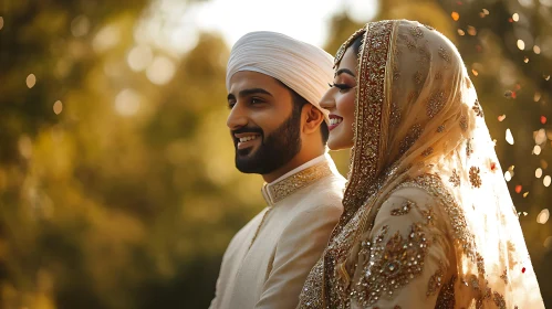 Radiant Wedding Day Portrait of a Couple