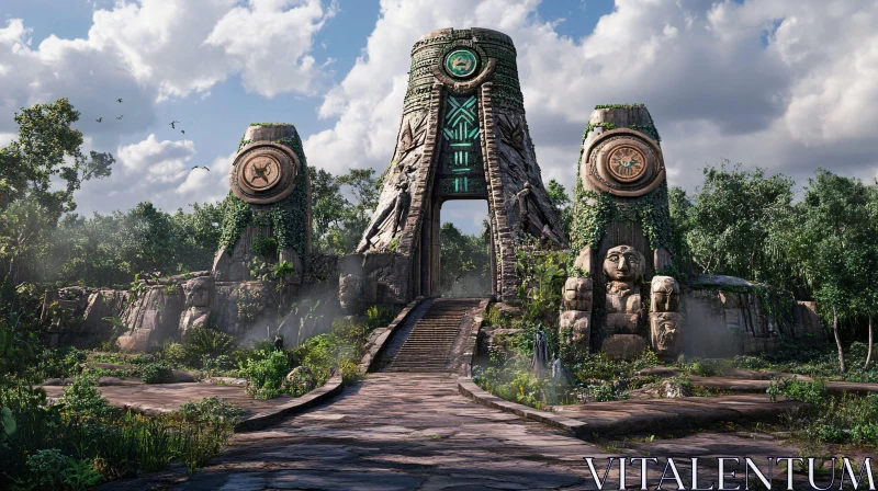 Lost Temple Gateway AI Image