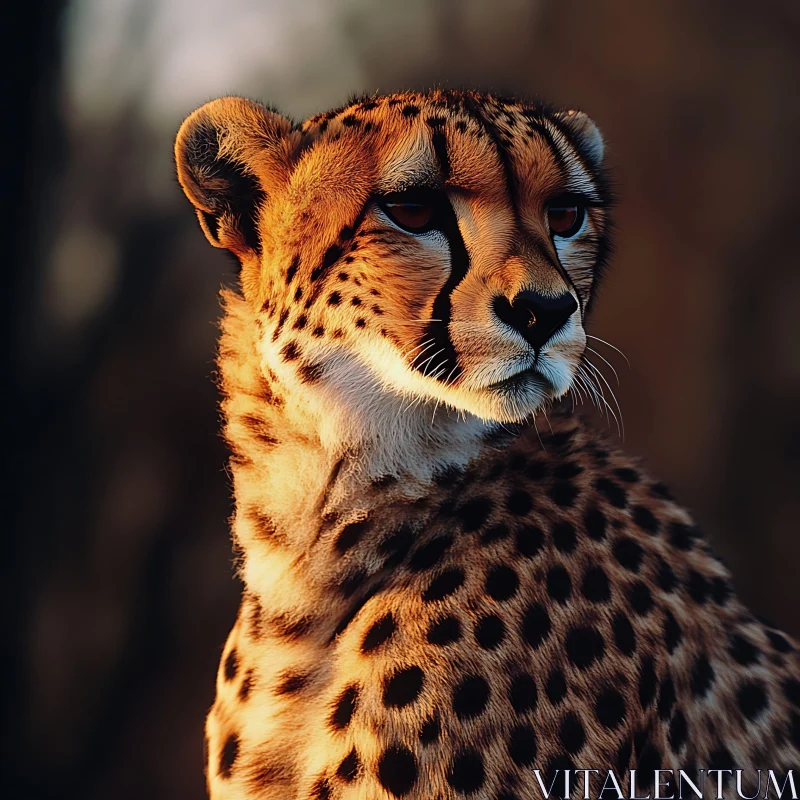 Cheetah Close-Up: A Study in Spots AI Image