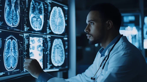 Doctor Reviewing Medical Imaging