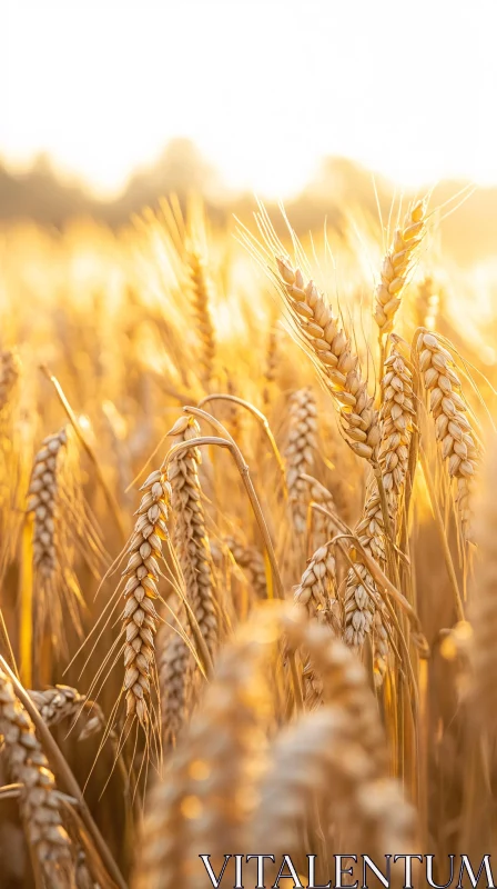 Sunlit Wheat Field AI Image