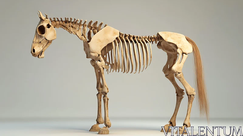 Anatomical Horse Skeleton with Tail AI Image