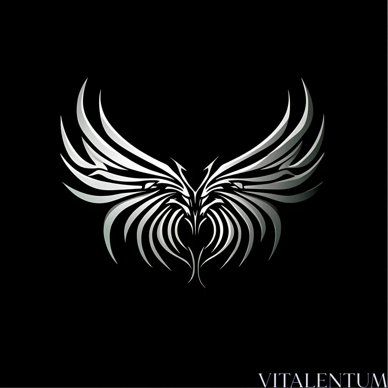 AI ART Abstract Winged Symbol Graphic Art