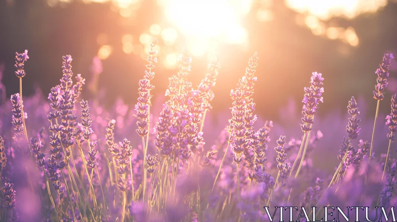 Lavender Blossoms in Sunlight AI Image