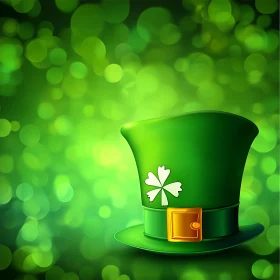 Green Leprechaun Hat with Shamrock