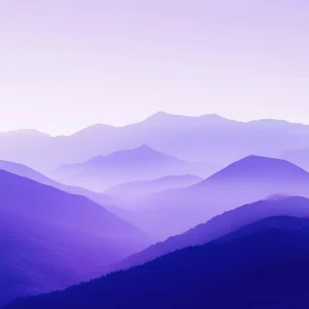 Serene Mountain View in Blue Tones