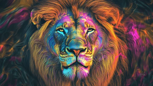 Majestic Lion with Painted Mane