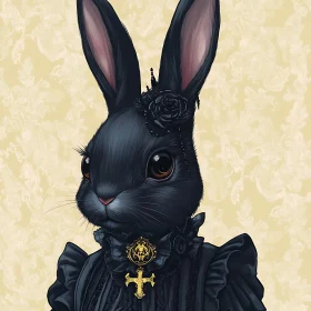 Dark Elegance: Gothic Bunny Art