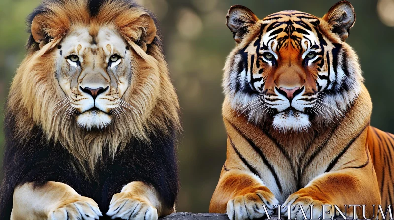 AI ART Majestic Lion and Tiger Side by Side