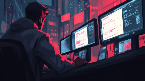 Night Coder in Cyberpunk City