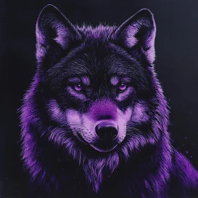 Mystic Wolf in Purple Hues