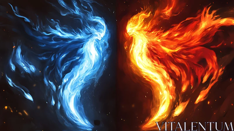 Abstract Fire and Ice Energy AI Image