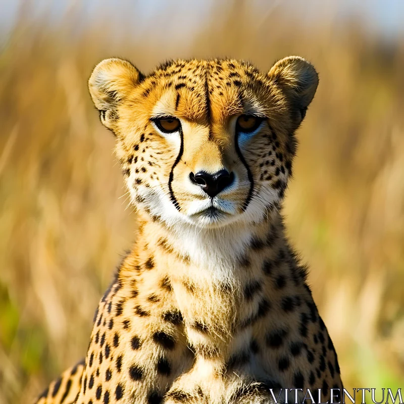 Close-up of a Cheetah Face AI Image