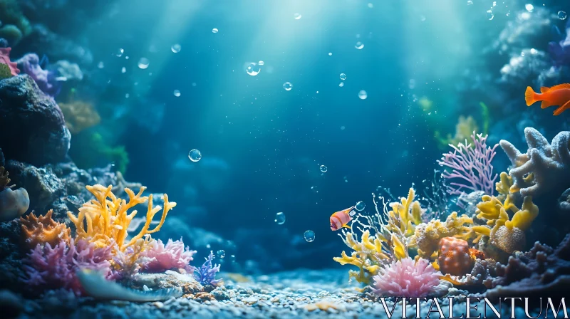 AI ART Colorful Marine Life with Coral Reef