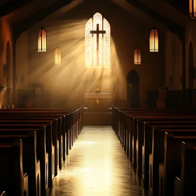 Rays of Light in Empty Church