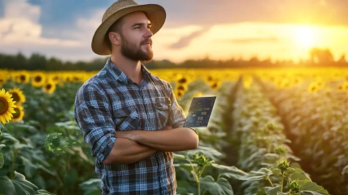 Agricultural Technology in Sunflower Field